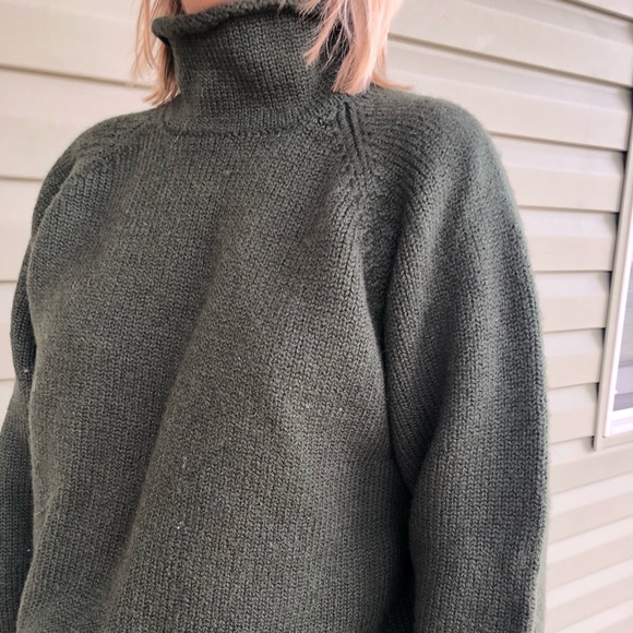 J.Crew green wool turtleneck sweater - Picture 5 of 7